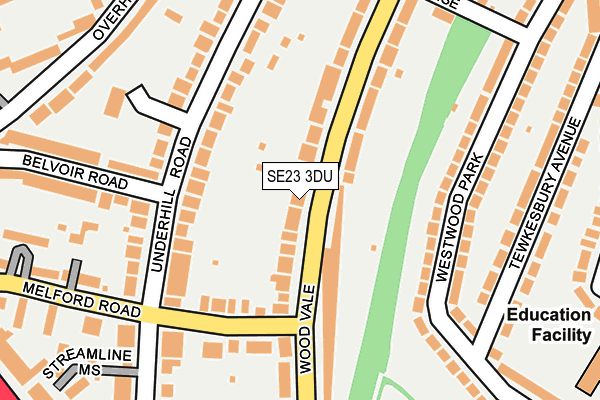 SE23 3DU map - OS OpenMap – Local (Ordnance Survey)