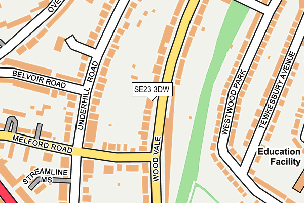 SE23 3DW map - OS OpenMap – Local (Ordnance Survey)
