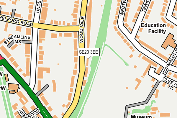 SE23 3EE map - OS OpenMap – Local (Ordnance Survey)