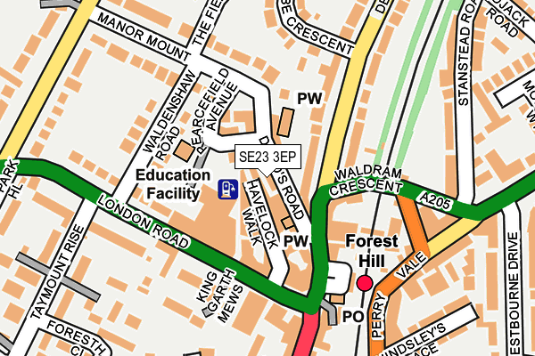 SE23 3EP map - OS OpenMap – Local (Ordnance Survey)