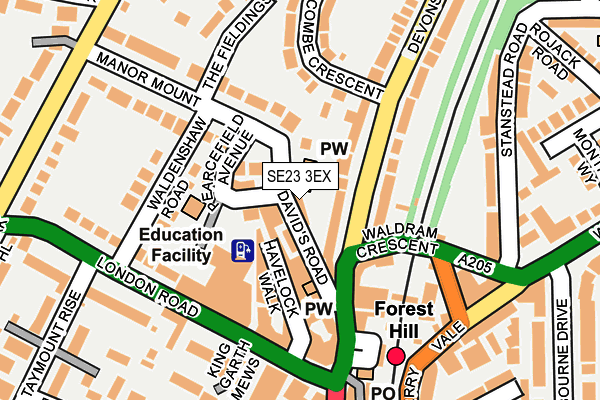 SE23 3EX map - OS OpenMap – Local (Ordnance Survey)