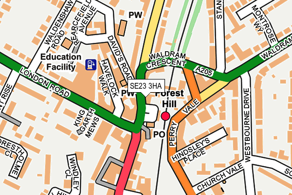 SE23 3HA map - OS OpenMap – Local (Ordnance Survey)