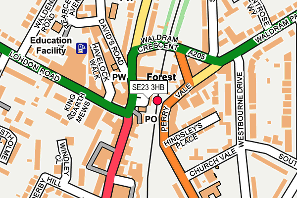SE23 3HB map - OS OpenMap – Local (Ordnance Survey)