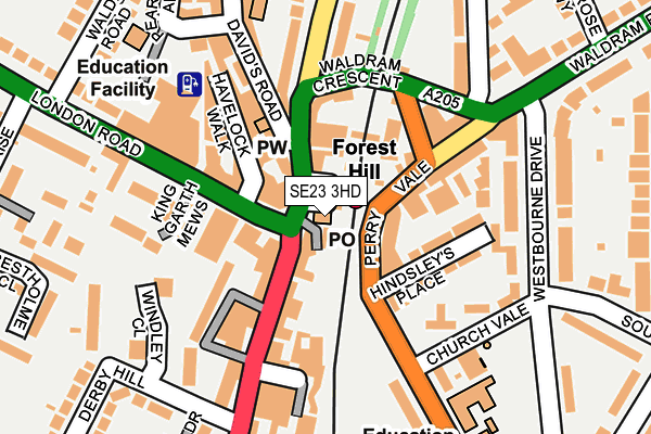 SE23 3HD map - OS OpenMap – Local (Ordnance Survey)