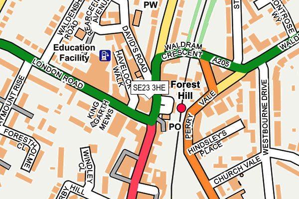 SE23 3HE map - OS OpenMap – Local (Ordnance Survey)