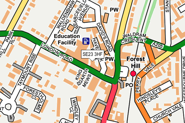 SE23 3HF map - OS OpenMap – Local (Ordnance Survey)