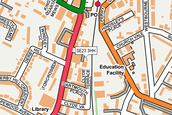 SE23 3HH map - OS OpenMap – Local (Ordnance Survey)