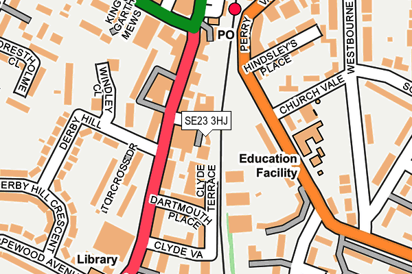 SE23 3HJ map - OS OpenMap – Local (Ordnance Survey)