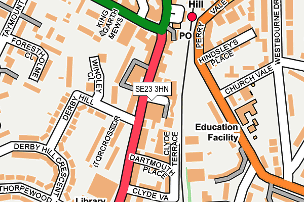 SE23 3HN map - OS OpenMap – Local (Ordnance Survey)
