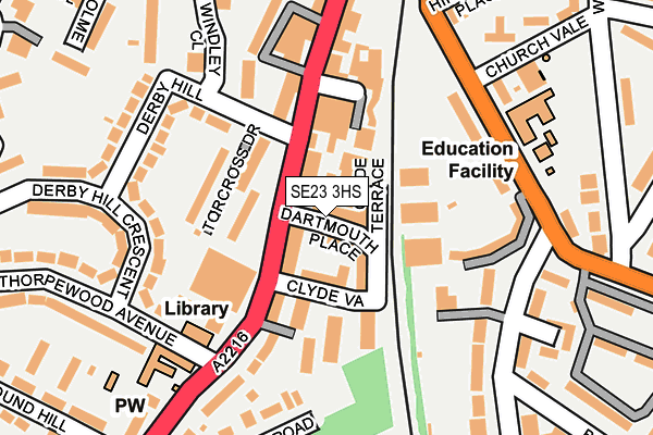 SE23 3HS map - OS OpenMap – Local (Ordnance Survey)