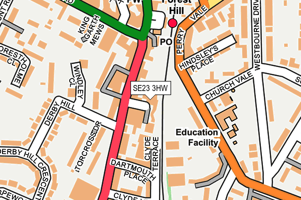 SE23 3HW map - OS OpenMap – Local (Ordnance Survey)