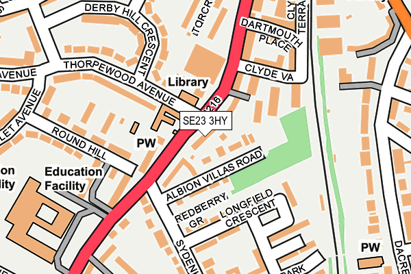 SE23 3HY map - OS OpenMap – Local (Ordnance Survey)