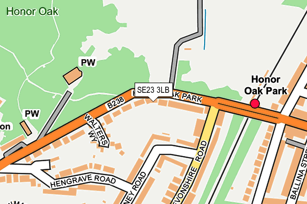 SE23 3LB map - OS OpenMap – Local (Ordnance Survey)