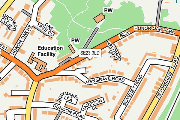 SE23 3LD map - OS OpenMap – Local (Ordnance Survey)