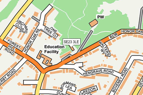 SE23 3LE map - OS OpenMap – Local (Ordnance Survey)