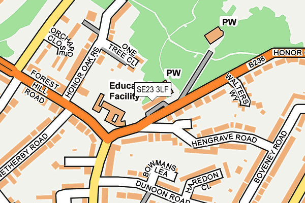 SE23 3LF map - OS OpenMap – Local (Ordnance Survey)