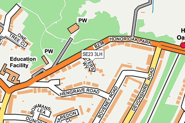 SE23 3LH map - OS OpenMap – Local (Ordnance Survey)