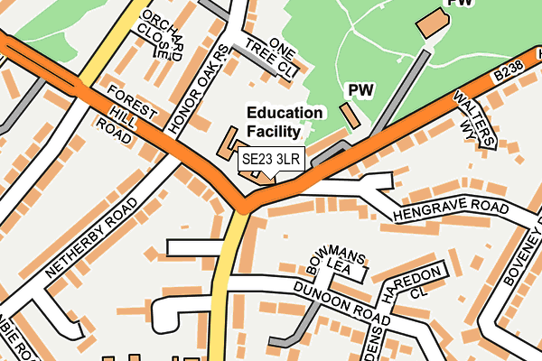 SE23 3LR map - OS OpenMap – Local (Ordnance Survey)