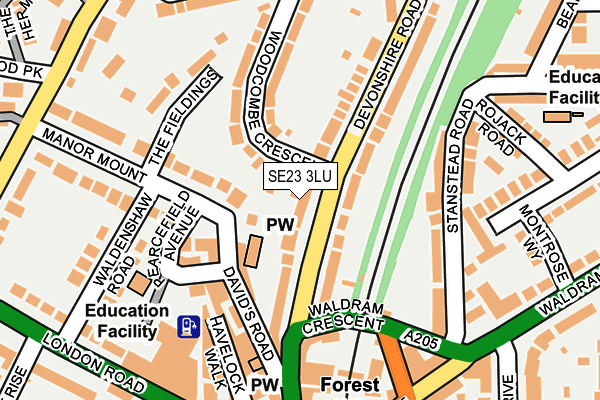 SE23 3LU map - OS OpenMap – Local (Ordnance Survey)