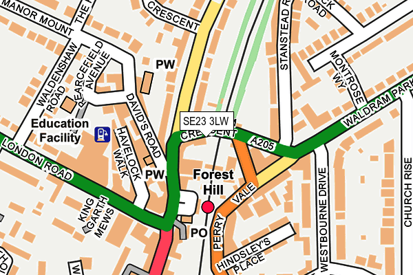 SE23 3LW map - OS OpenMap – Local (Ordnance Survey)
