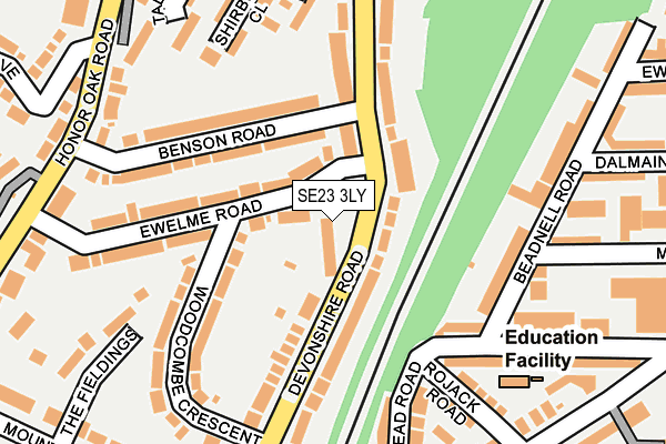 SE23 3LY map - OS OpenMap – Local (Ordnance Survey)