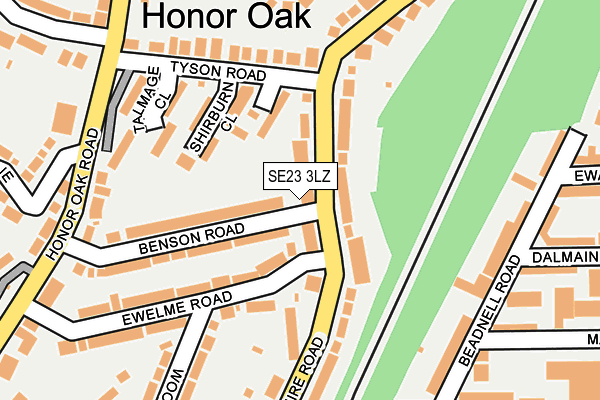 SE23 3LZ map - OS OpenMap – Local (Ordnance Survey)