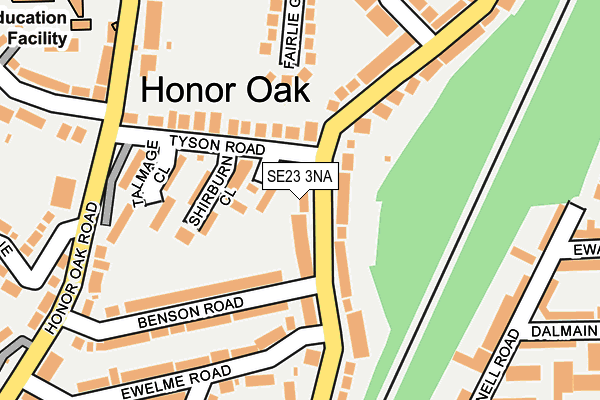 SE23 3NA map - OS OpenMap – Local (Ordnance Survey)