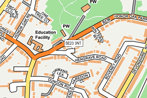 SE23 3NT map - OS OpenMap – Local (Ordnance Survey)