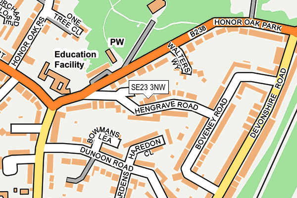 SE23 3NW map - OS OpenMap – Local (Ordnance Survey)