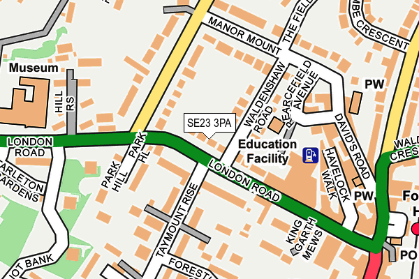 SE23 3PA map - OS OpenMap – Local (Ordnance Survey)