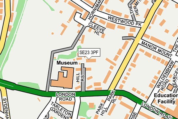 SE23 3PF map - OS OpenMap – Local (Ordnance Survey)