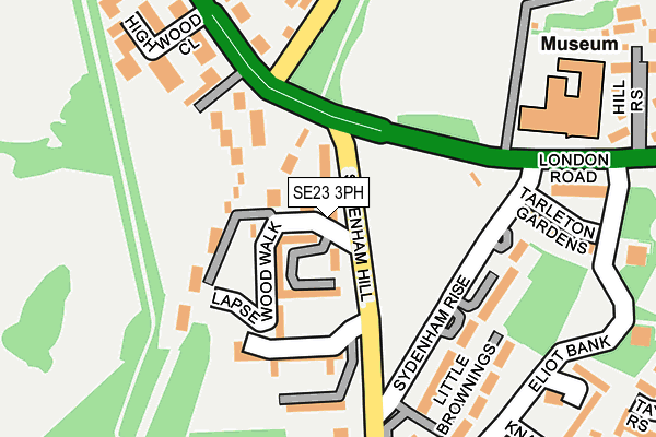 SE23 3PH map - OS OpenMap – Local (Ordnance Survey)