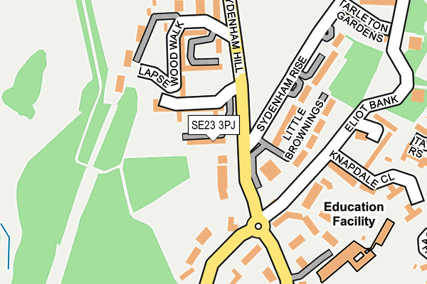 SE23 3PJ map - OS OpenMap – Local (Ordnance Survey)