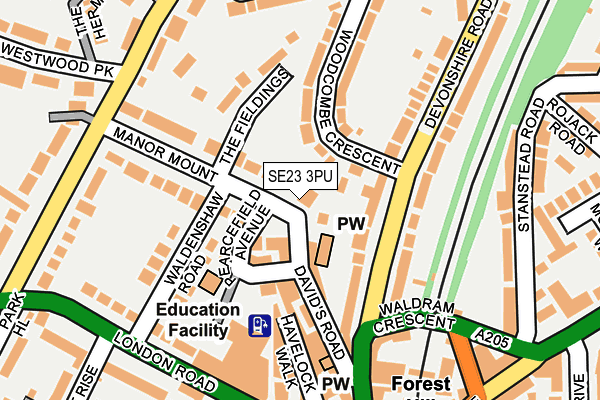 SE23 3PU map - OS OpenMap – Local (Ordnance Survey)