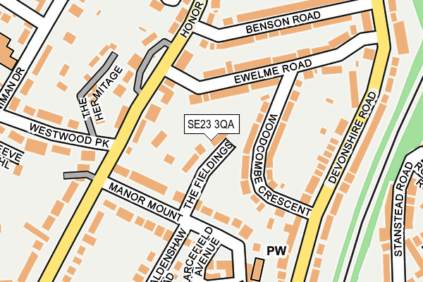 SE23 3QA map - OS OpenMap – Local (Ordnance Survey)