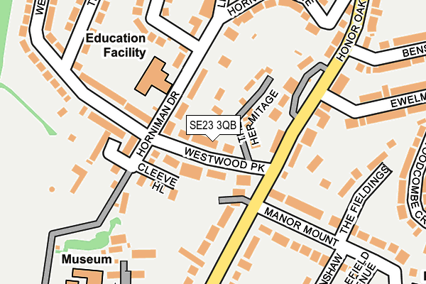 SE23 3QB map - OS OpenMap – Local (Ordnance Survey)