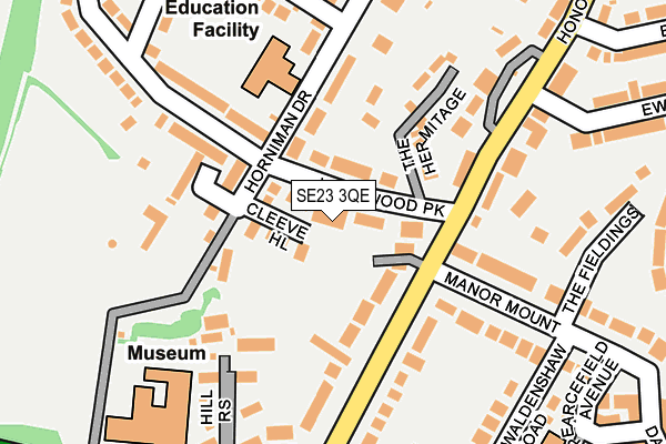 SE23 3QE map - OS OpenMap – Local (Ordnance Survey)