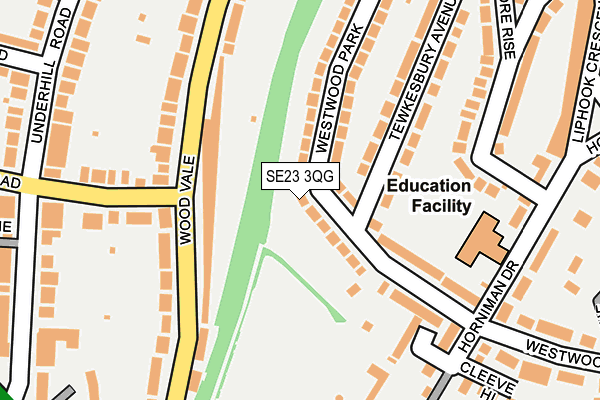 SE23 3QG map - OS OpenMap – Local (Ordnance Survey)