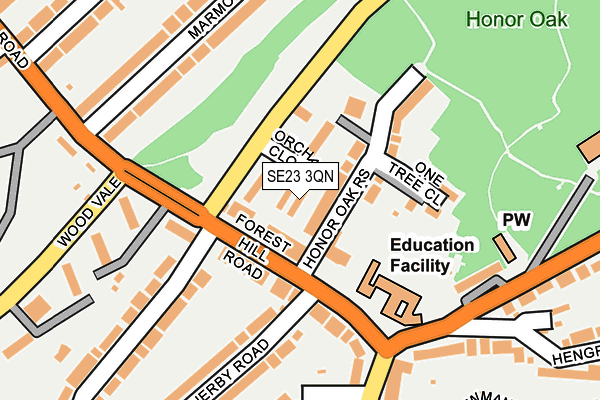 SE23 3QN map - OS OpenMap – Local (Ordnance Survey)
