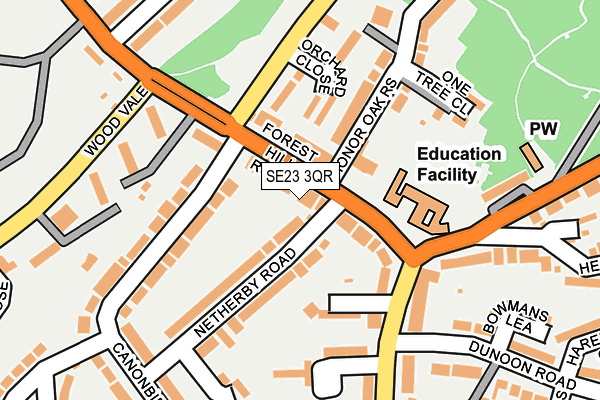 SE23 3QR map - OS OpenMap – Local (Ordnance Survey)