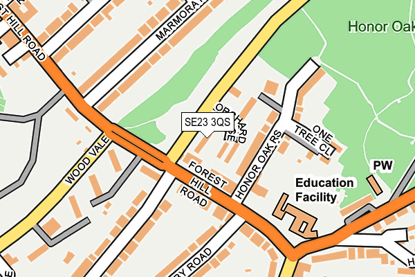 SE23 3QS map - OS OpenMap – Local (Ordnance Survey)