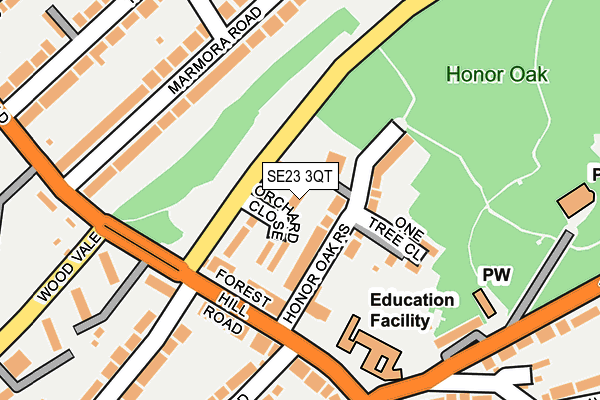 SE23 3QT map - OS OpenMap – Local (Ordnance Survey)