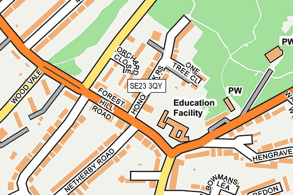 SE23 3QY map - OS OpenMap – Local (Ordnance Survey)