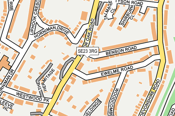 SE23 3RG map - OS OpenMap – Local (Ordnance Survey)