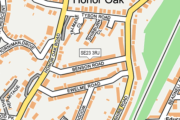SE23 3RJ map - OS OpenMap – Local (Ordnance Survey)