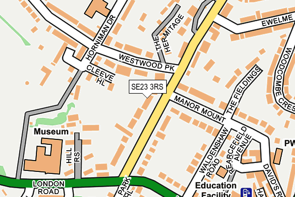 SE23 3RS map - OS OpenMap – Local (Ordnance Survey)