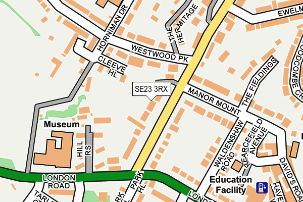 SE23 3RX map - OS OpenMap – Local (Ordnance Survey)