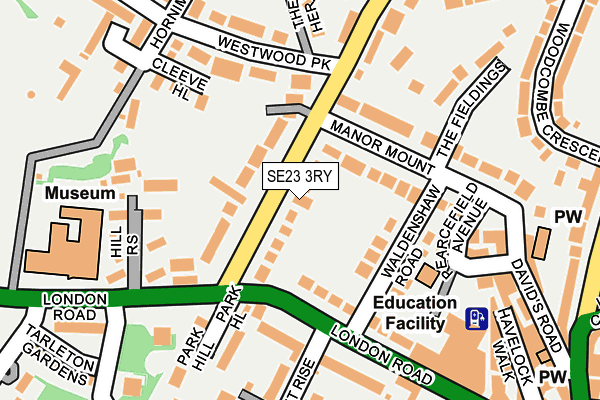 SE23 3RY map - OS OpenMap – Local (Ordnance Survey)