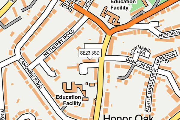 SE23 3SD map - OS OpenMap – Local (Ordnance Survey)