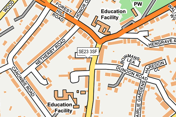 SE23 3SF map - OS OpenMap – Local (Ordnance Survey)